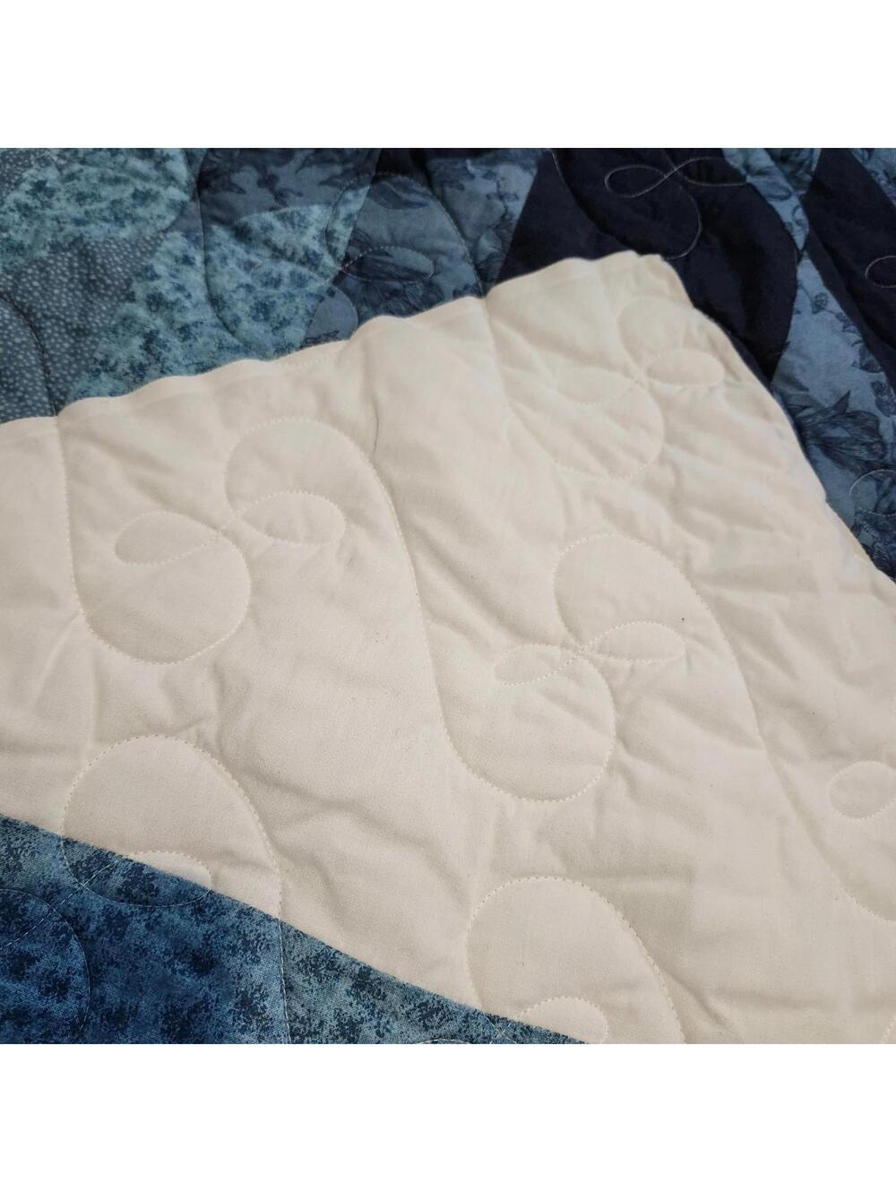 Handmade Blue Lone Star Quilt 104x88 Queen Heirloom Starburst - Picture 8 of 8